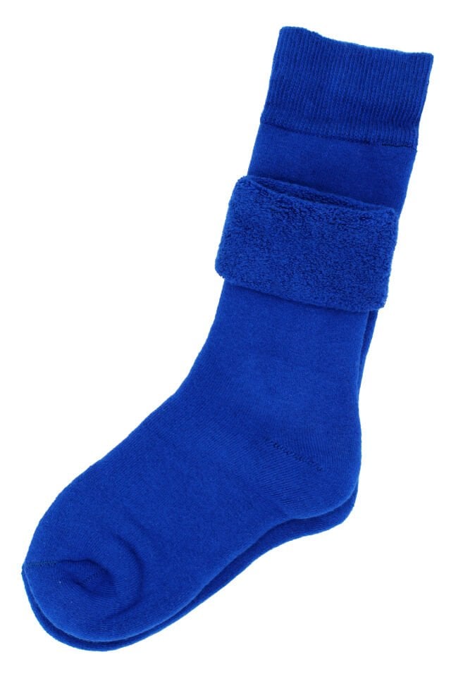 A CLASSE Saks Mavi Termal/Thermal Kıvrık Havlu Kalın Kışlık Kadın Çorap