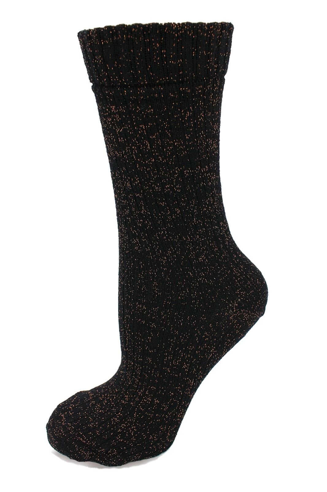 A CLASSE Bakır Simli Bot Tipi Siyah Kadın Çorap