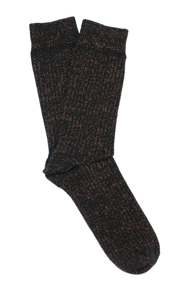 Siyah - Bakır Simli Bot Tipi Kadın Çorap