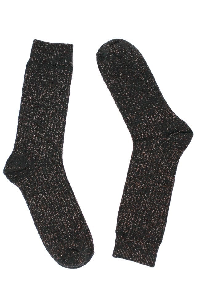 A CLASSE Bakır Simli Bot Tipi Siyah Kadın Çorap