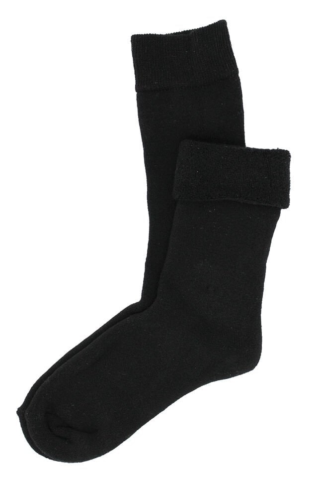 A CLASSE Siyah Termal/Thermal Kıvrık Havlu Kalın Kışlık Kadın Çorap