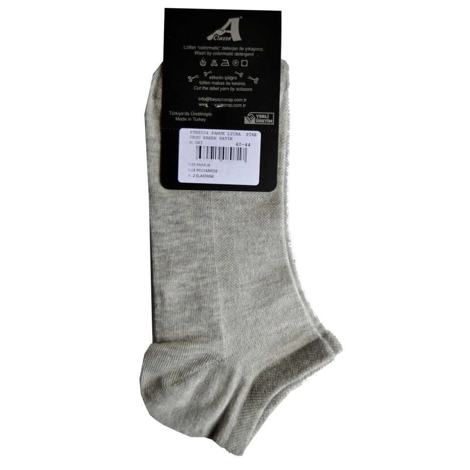 Pike Örgü Gri Erkek Patik Çorap