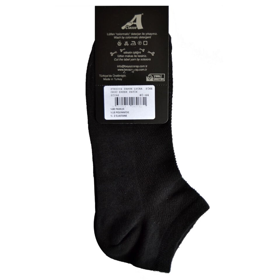 Pike Örgü Siyah Erkek Patik Çorap